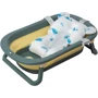 Ванна складана Babyhood Комфорт Плюс з термометром, зелена + гірка для купання Морський світ (BH-328GG+SW) фото 2