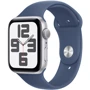 Apple Watch SE 2 2024 40mm GPS Silver Aluminum Case with Denim Sport Band - M/L (MXED3QH/A) UA: Экран OLED LTPO (яркость до 1000 нит) с технологиями Retina / 324x394 пикселей / защитное стекло Ion-X повышенной прочности