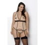 Корсет с пажами Passion Viena Corset + стринги 4XL/5XL beige