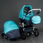 Коляска универсальная 2в1 Victoria Gold Saturn 3 № 0140-С-10 (1) бирюзовый с серым (белая рама): Возможность установки люльки опция
