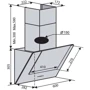 Вытяжка Ventolux Diamond 60 WH (700) PB: Рекомендуемая площадь помещения (при высоте 2,7 м), м² 20.5-28.5