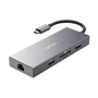 Адаптер VAVA Adapter USB-C to 3xUSB+USB-C+RJ45+micro SD+SD+HDMI 100W Grey (VA-UC008GR)