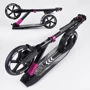 Самокат алюминиевый Best Scooter с PU колесами, и 1 передним амортизатором Black/Pink (99632): Конструкция рамы складная