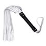 Флоггер из натуральной кожи Flirty Leather - Black & White, BG-00033