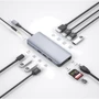 Адаптер WIWU Adapter A12 Alpha 12 in 1 USB-C to 3xUSB 3.0+3xUSB 2.0+USB-C+SD+HDMI+RJ45+3.5 Grey: Додаткові роз'єми Ethernet, HDMI, SD+TF Card, USB-C, USB OTG
