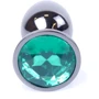 Анальная пробка с кристаллом BOSS of TOYS Boss Series - Jewellery Dark Silver PLUG Green S, BS6400033