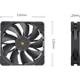 Кулер PCCooler P120 PRO BK: Уровень шума, dB 16-33.8