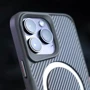 Чохол для iPhone Mobile Case TPU+PC Metal Buttons with MagSafe Carbon Grey для iPhone 16 Pro Max: Матеріали поликарбонат и полиуретан