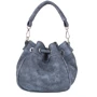 Женская сумка бакет-бэг Laskara темно-серая (LK10195-denim-grey): Материал Искусственная кожа
