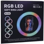 Кольцевая LED лампа RGB MJ-26, 200 диодов, 26 см Черный