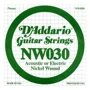 Струна для гітар Струна D`ADDARIO NW030 XL Nickel Wound 030: Тип Струна