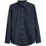Рубашка H&M 4005314 48 синяя с длинным рукавом: Длина рукава Длинный