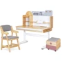Комплект (L) Mealux Cтол Timberdesk Wood L +Тумба BD-920-2 PN + Кресло Carlo Grey (BD-690 L+ box BD 920-2 PN+KD -050 G)