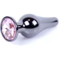 Анальная пробка с кристаллом BOSS of TOYS - Jewellery Dark Silver BUTT PLUG Rose, BS6400054