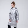 Пуховик Peak FW594002-SIL 40 серебристый зима с капюшоном длинный: Длина рукава Длинный