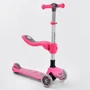 Самокат триколісний Best Scooter з сидінням, складаний алюмінієвий кермо, 4 колеса PU зі світлом Pink (99637)