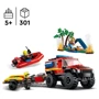 Конструктор LEGO City Пожарная машина со спасательной шлюпкой (60412): Количество деталей, шт. 301