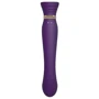 Смартвибратор 3в1 Zalo - Queen Twilight Purple, пульсирующая жемчужина и вакуум, кристалл Swarovski