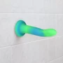 Светящийся в темноте фаллоимитатор ADDICTION - Rave - 8" Glow in the Dark Dildo - Blue Green