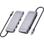 Адаптер REAL-EL Adapter USB-C to HDMI + USB-C + VGA + 3xUSB + RJ45 Space Grey (EL123110003): Додаткові роз'єми USB OTG, VGA, Ethernet, HDMI, USB-C