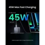 Зарядний пристрій Ugreen Wall Charger X707 USB-C+USB-C GaN 45W Space Gray (35008): Сила струму 2.4А и более