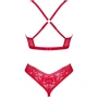 Комплект белья Obsessive Lacelove cupless 2-pcs set XL/2XL Red