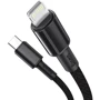 Кабель Baseus Cable USB-C to Lightning PD High Density Braided 20W 1m Black (CATLGD-01): Довжина 1 м