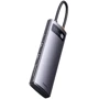 Адаптер Baseus Adapter Metal Gleam Series USB-C to 2xHDMI+3xUSB3.0+PD+SD+TF Grey (WKWG050113): Колір серый