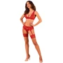Чулки под пояс с широким кружевом Obsessive Lacelove stockings XL/2XL