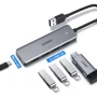 Адаптер Ugreen Adapter CM219 USB to 4xUSB3.0+MicroUSB Space Gray (50985): Цвет серебристый