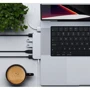 Адаптер Satechi Adapter Mini Dual USB-C to 2xUSB3.0+2xUSB-C+RJ45+3.5mm Silver (ST-UCPHMIS): Додаткові роз'єми 3.5mm Headphone, Ethernet, USB-C, USB OTG
