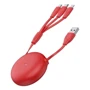 Кабель Baseus USB Cable to Lightning/microUSB/USB-C Lets Go Little Reunion Adjustable 3A 85cm Red (CAMLT-TY09): Тип USB Cable - Lightning/microUSB/USB-C