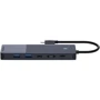 Адаптер Rapoo Adapter UCM-2002 USB-C to USB-C+USB2.0+2xUSB3.0+2xHDMI+DisplayPort+SD+RJ45+3.5mm Black фото 4