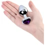 Анальная пробка с кристаллом Metal By Toyfa Silver anal plug Аmethyst