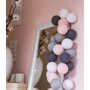 Гирлянда Cotton ball lights на 10 шаров 2,7м, Pink-Grey: Количество ламп 10