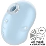 Вакуумный клиторальный стимулятор с вибрацией Satisfyer Cutie Ghost Blue