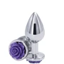 Анальная пробка Ns Novelties - Rose Buttplug M (серебристая с фиолетовым)