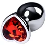 Анальная пробка с кристаллом Metal By Toyfa Silver anal plug ruby