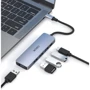 Адаптер WIWU Adapter Alpha 541BC USB-C to 3xUSB+USB3.0+PD 100W Grey: Интерфейс подключения USB-C
