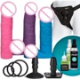 Страпон Doc Johnson Vac-U-Lock - Dual Density UltraSKYN Colors Set