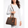 Женская сумка тоут Michael Kors CHANTAL MD SATCHEL темно-коричневая (30F2G7CS2B252): Пол Женский