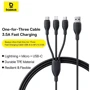 Кабель Baseus USB Cable to Micro USB/Lightning/Type-C Ultra-Fast 3in1 Fast Charging 3.5A 0.8m Black (P10376303121-01): Длина 0.8 м