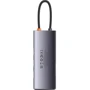 Адаптер Baseus Adapter Metal Gleam Series USB-C to 3xUSB3.0+PD+SD+TF Grey (WKWG030213): Интерфейс подключения USB-C