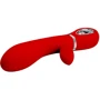 Вибратор с мягкой головкой и клиторальной стимуляцией LYBAILE Pretty Love Thomas USB Red (BI-014621-2)
