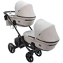 Коляска универсальная для двойни 2 в 1 Bair Kiwi DUO ECO BKD-32/33 бежевый / капучино (681042): Ширина шасси 59 см