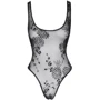 Боди Noir Handmade F242 Tulle body with patterned flock embroidery Black, M