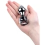 Анальная пробка с кристаллом Metal By Toyfa Silver anal plug