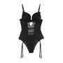 Admas эротическое боди с кружевом и подвязками, S black