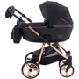 Універсальна коляска 2 в 1 Adamex Sierra Polar (Pink Gold) SR408 чорний - чорний шкіра (перфорація): Кількість блоків 1