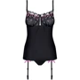 Комплект Obsessive Floweria corset, S/M